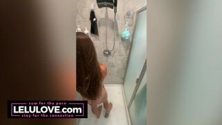 Babe washes long brunette hair in shower with lots of shampoo and conditioner - Lelu Love