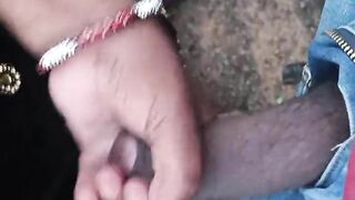 Indian Village neighbour wife gives me handjob and boobjob outdoor backside her house