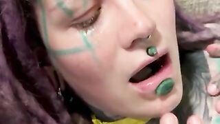 Onlyfans hippie Anuskatzz has anal sex till orgasm in her camper and gets a big cumshot in her face