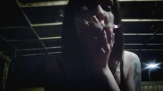 Smoking CIggy In Night At Night (outside)