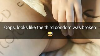 I Fuck you Wife so Hard! even the Condom Broke and my Cum get inside her Womb [cuckold. Snapchat]