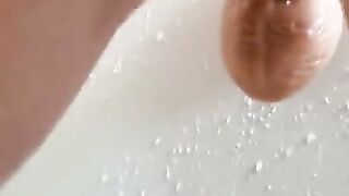 Shower fuck with dildo