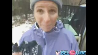 Having Fun With My MOM's Girlfriend In The Snow on the Road Trip - BELTUBE