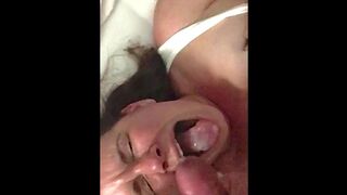 Cheating Wife from Maine getting a Nasty Cum Facial