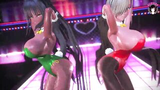 Phut Hon Dance in Bunnysuit + Cowgirl Sex (3D HENTAI)