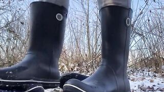 Rubber boots crush