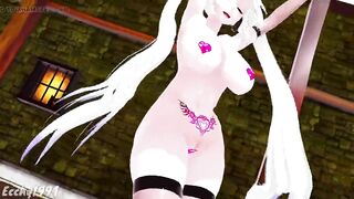 Thicc Miku Dance Hentai Vocaloid Nude Bass Knight Song MMD 3D White Hair Color Edit Smixix