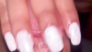 White nails with sparkles