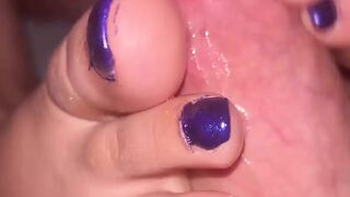 Messy pedicure footjob