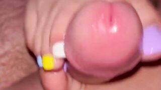 Latina colorful footjob