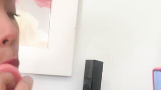 Sucking dildo on live sex cam