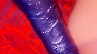 Watch me take this big black dildo