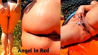 Outdoor masturbation, finger in my tight ass, clitoral fingering and amazing and abundant squirt!