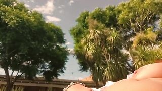 Outdoor masturbation, finger in my tight ass, clitoral fingering and amazing and abundant squirt!