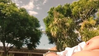 Outdoor masturbation, finger in my tight ass, clitoral fingering and amazing and abundant squirt!