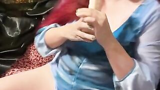 BBW Chubby Mature Milf Big Boobs Redhead Unboxing New Dildo Sex Toy Review