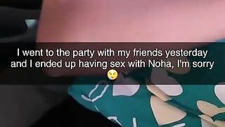 Girlfriend confesses cheating on snapchat and gets horny excited to see her being fucked