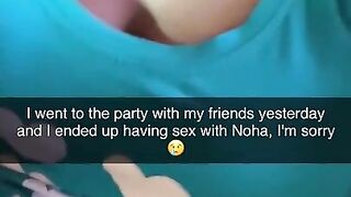 Girlfriend confesses cheating on snapchat and gets horny excited to see her being fucked