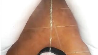 Girlfriend pissing in bearded boyfriend