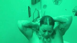 A little ass play in the shower. Bbw mature