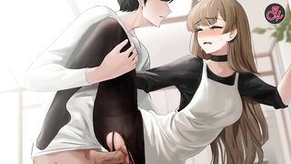 take my stepsister's virginity in stockings | Hentai uncensored | Yusetsu | part 3