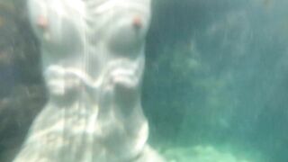 Swimming naked under the water while no one sees