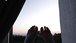 APPRECIATE THIS BEAUTIFUL SUNSET NEXT TO MY FEET