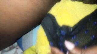 So horny so i hump my Teddy and cum hard